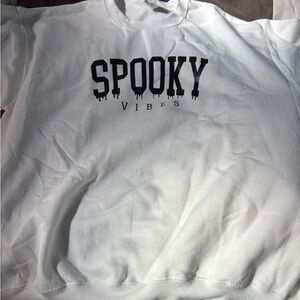 Spooky Vibes White Sweatshirt